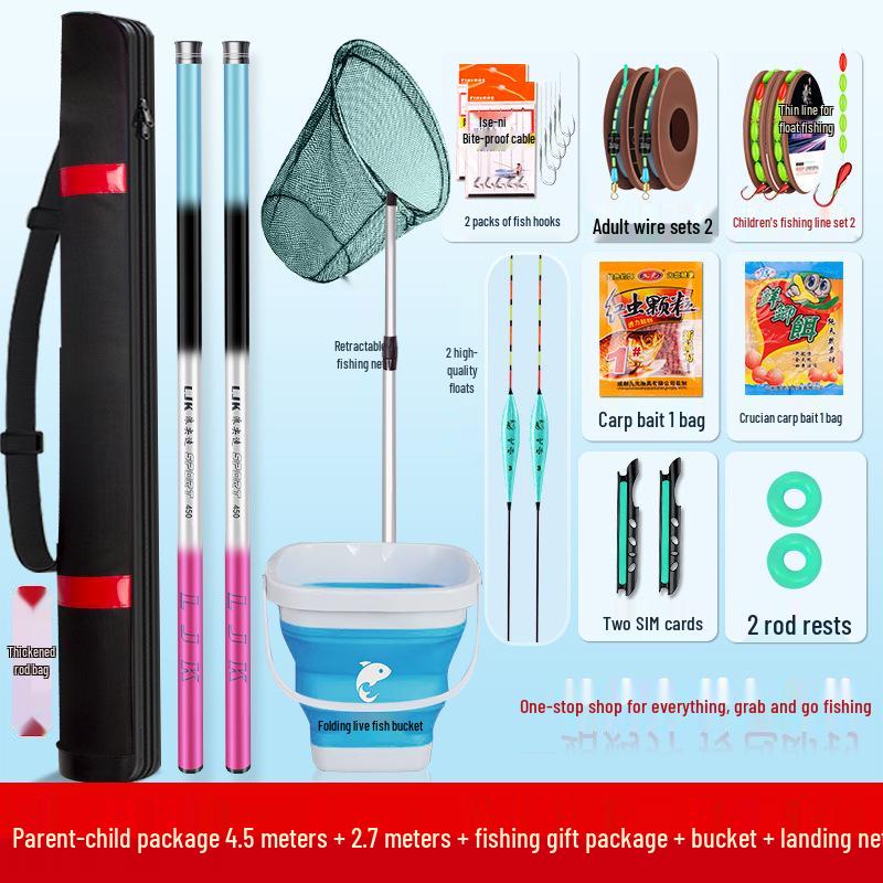 Compact Children's Fishing Rod Set: Lightweight Parent-Child Stream and Hand Rod