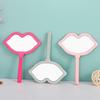 Lip-Shaped Handheld Makeup Mirror with Customizable Handle: Portable HD Mini Mirror for DIY Touch-Ups