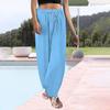 Women's Solid Color Pants With Elastic Waistband. Straight Leg. Loose Casual  Pants