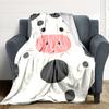 1pc Cow Spots Blanket, Lightweight Flannel Throw Blanket For Sofa, Bed, Travel, Camping, Living Room, Office103