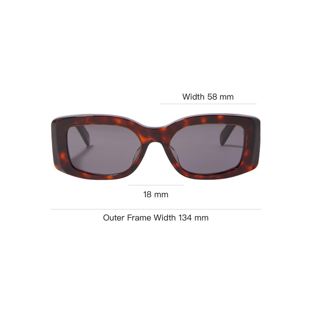 Celine Square Acetate Sunglasses With Logo Women sunglasses Brown 4S282CPLB19TR-0