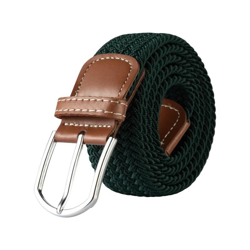 120cm Unisex Elastic Fabric Casual Belt Pin Buckle Expandable Braided Stretch Canvas Simple and Stylish Leisure Men Women Belt