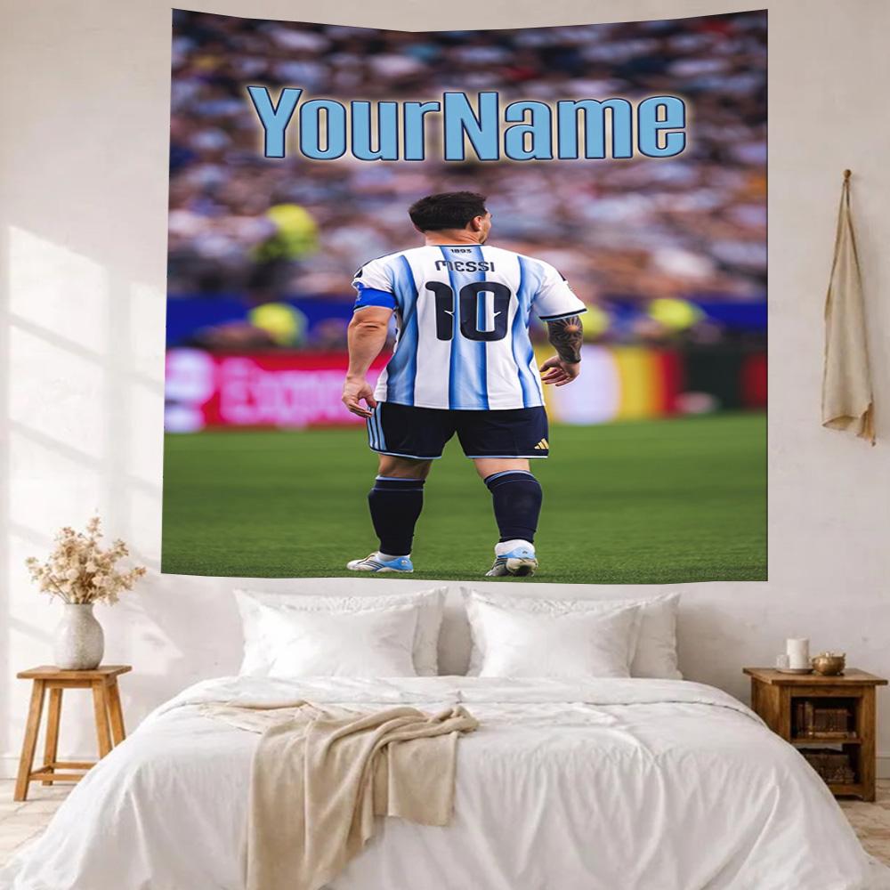 Messi Custom Your Name Wall Decor Tapestry Art For Pet Memorial Birthdaywedding Party Backdrop Family Gift