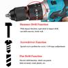 3 In 1 288V Brushless Electric Drill Screwdriver 20+3 Torque Variable Speed Cordless Hammer Impact Drill for Makita 18V Battery