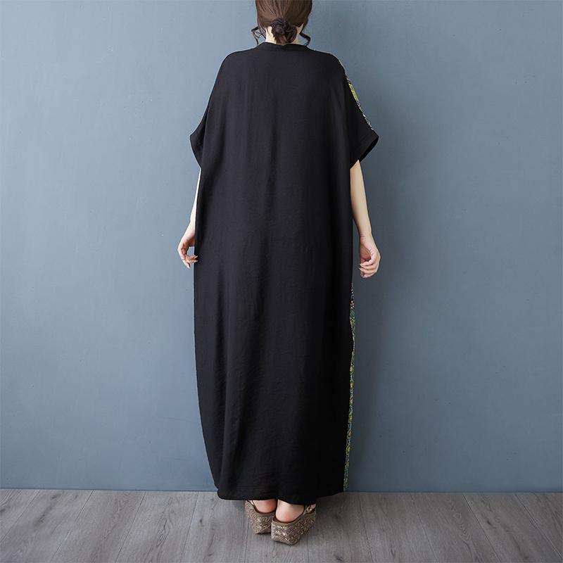DIMANAF New Women 2025 Plus Size Summer Long Casual Dress Loose Linen Vintage Basic Maxi Dress 9846
