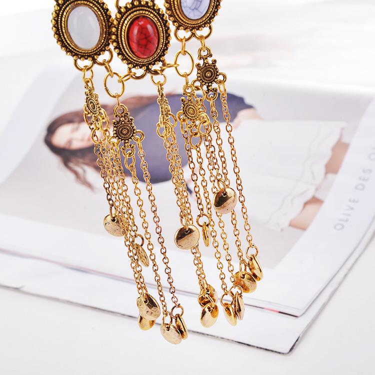 Ювелирные изделия Длинное ожерелье Bohemian Manifesto Ethnic Tribe Lady Retro Rhinestones Fashion Lady Ожерелье