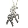 7bis [P5824] - Серебряное колье ручной работы "Единорог" - 20х17 мм.