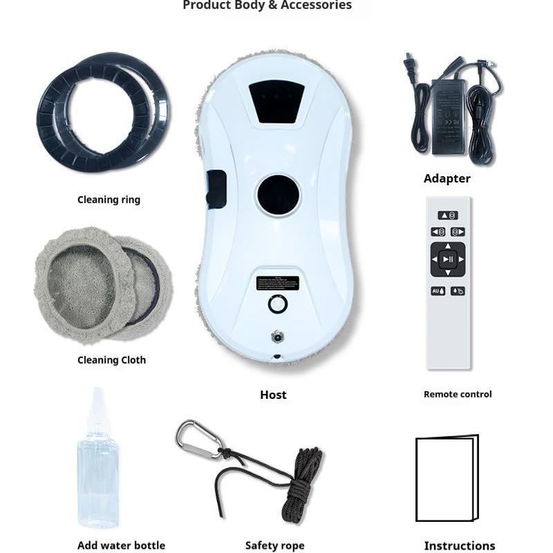 ZEXEF робот для мытья окон с большим всасывающим распылителем, электрический робот для мытья окон с дистанционным управлением, устойчивый к падениям