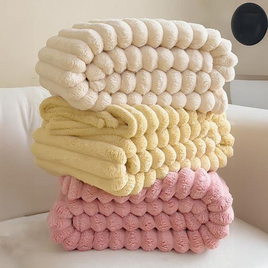 Kids Throw Blanket Super Soft Imitation Rabbit-Fur Flannel Blanket Living Room Warm Blanket Home Decor