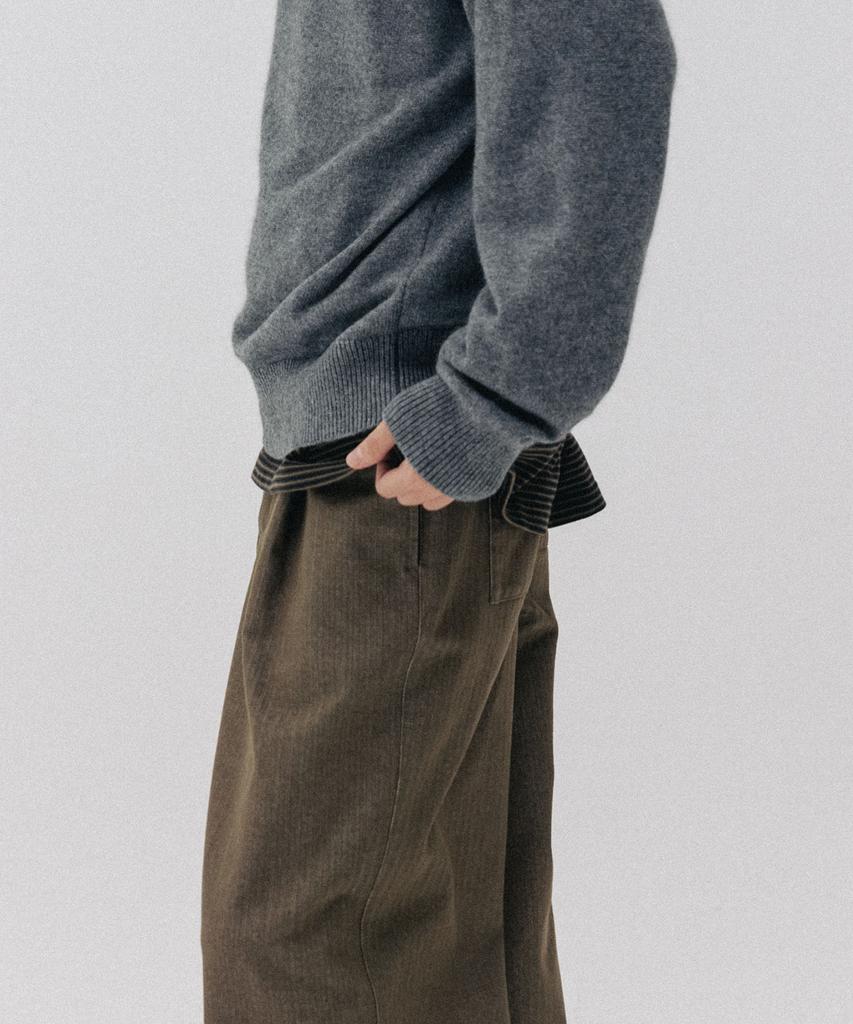 BLANKROOM Herringbone Twill Pants_Olive