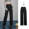 Джинсы прямого кроя с высокой посадкой для通勤, женские новые весенне-осенние, маленькие свободные драпирующиеся, в стиле ретро, широкие брюки в пол