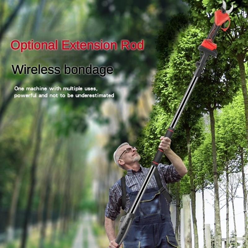 Portable Electric Pruning Shears Household Efficient Fruit Tree Bonsai Pruning Branches Cutter Rechargeable Garden Scissors Red