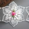 1 Yard (About 13 Flowers) White Cotton Hexagonal Flower Embroidered Lace Trim Ribbon, Polyester Sewing Supplies for Diy Crafts and Costume Decorations