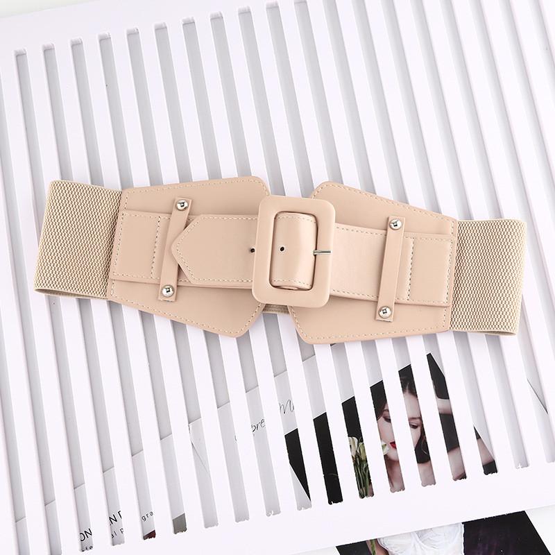 Fashion Vintage Leather Waist Belt For Women With Button Buckle For Casual Wear