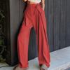 New Women Solid Colors Wide Leg Pants Women High Waist Loose Casual Mopping Trousers