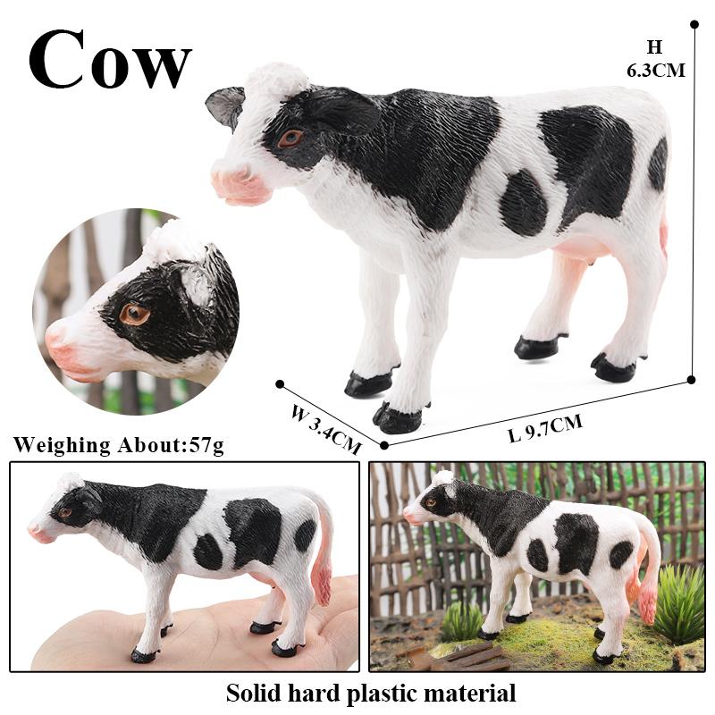 Oenux Модель фермы Симуляция Лошадь Корова Коза Осел Свинья Собака Фигурки Животные Птица Фигурка Образование Прекрасная Детская Игрушка Подарок