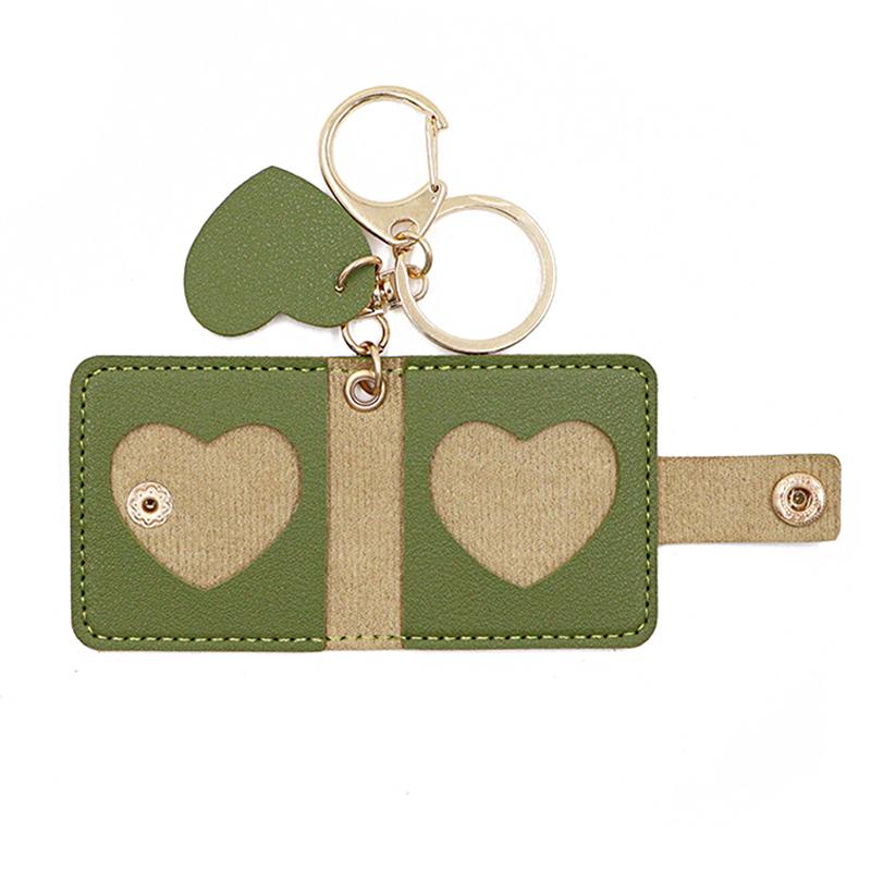 1 шт. Подвески для сумки Памятный фотоальбом Сделай сам Складные кармашки из искусственной кожи Хранение Мини-фотоальбом Милый брелок Портативный Многоцветный