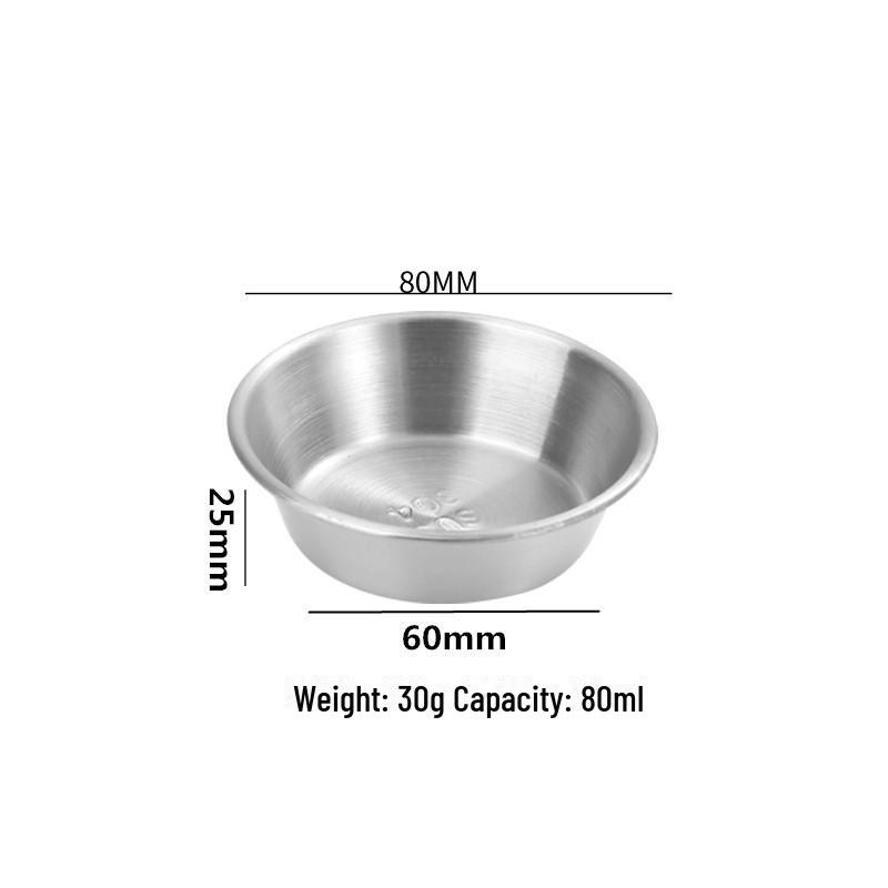 Маленькая круглая тарелка из нержавеющей стали 304 для приправ, стейка, салата или соуса.