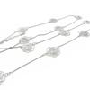 [I9099] - Silver 'Rosa Romantica' Steel Long Necklace