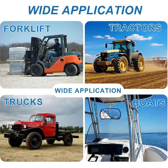 Universal Magnetic Forklift Rearview Mirror 8.2X4.8", Square HD Wide-Angle Convex Mirror Suitable For Tractors, Forklifts - 2 Pcs