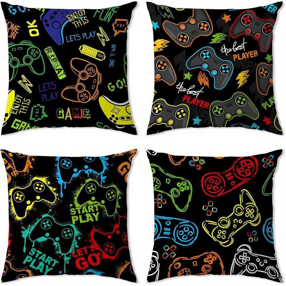 Home Decor Colorful Game Controllers Fun Gaming Throw Pillow Pattern Cushion Cover Suitable for Sofa Bedroom Car Pillow Cover