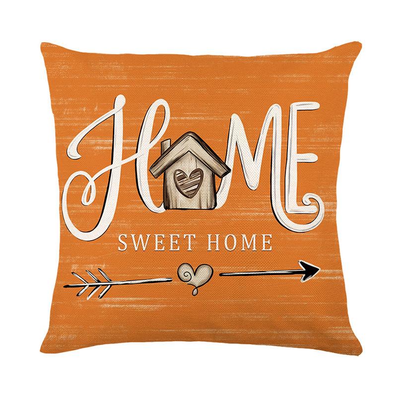 Autumn Harvest Series Pillow Cover Polyester Printed Pumpkin Cushion Cover Living Room Bedroom Decorative Cushion Cover