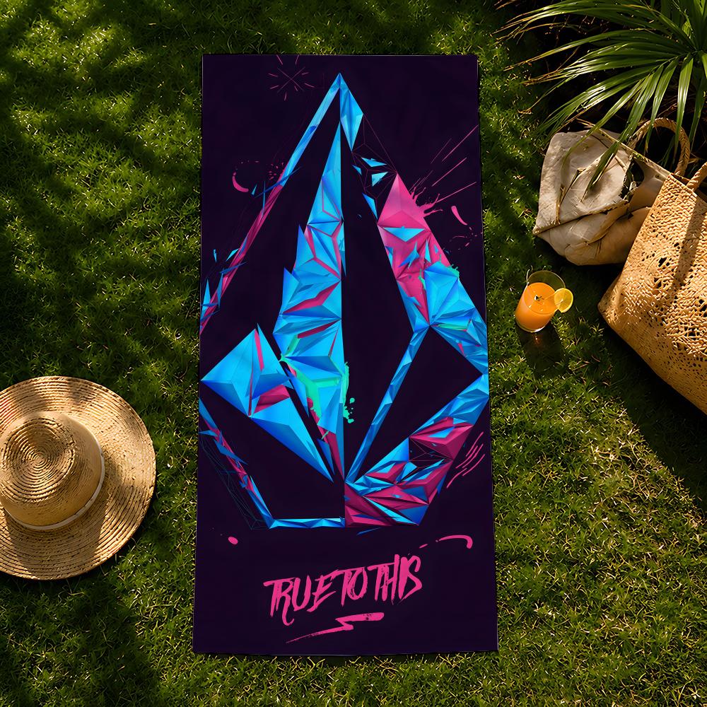 Бренд V-Volcom Полотенце пляжное, быстросохнущее впитывающее банное полотенце для плавания, спортзала, кемпинга, отдыха на природе