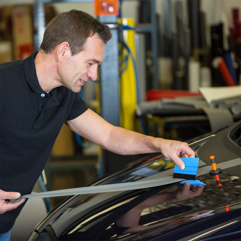 Samcos Carbon Sheet Car Film Pasting Auxiliary Tool No Bubble No Scratch Pasting Tool Kit Versatile 5 Piece Set