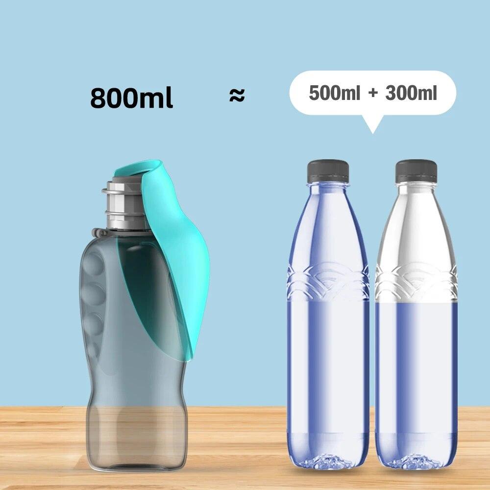 800 мл Портативная бутылка для воды для собак со встроенной поилкой для путешествий на открытом воздухе