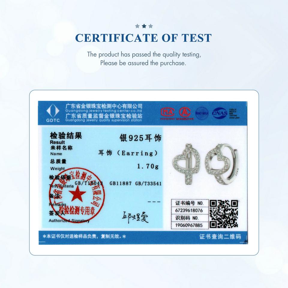 BAMOER стерлингового серебра 925 пробы с ослепительным сердцем, пряжки для ушей, оригинальный дизайн, серьги-кольца для женщин и девочек, изысканные ювелирные изделия на день рождения