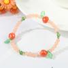 Girl Sweet Gift Bangles Elastic Rope Bracelets Glass Crystal Stone Fruit Crystal Beaded Bracelet
