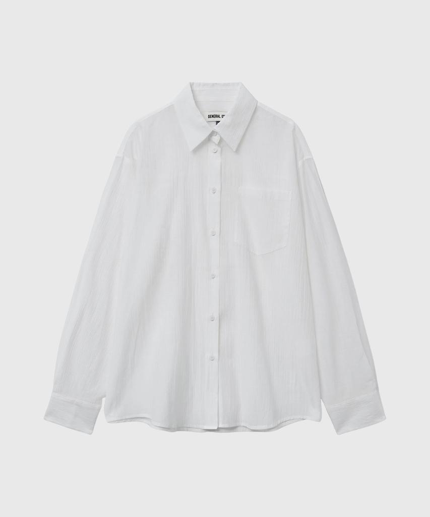 GENERALIDEA Summer Wrinkle Sheer Shirt [White] / Wbe2L03531
