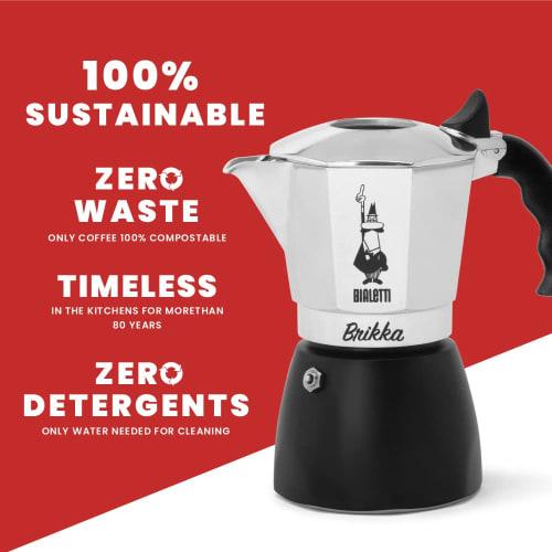 Bialetti Brikka 2-Cup Stovetop Coffee Maker, Espresso Maker, and Mocchinetta
