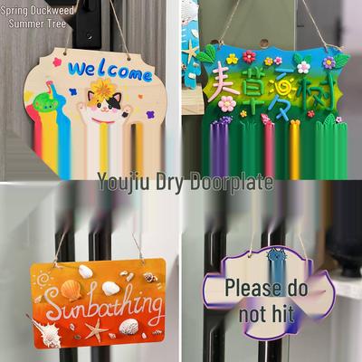 Ручной DIY Деревянный Подвеска-Граффити: Креативная пустая декоративная табличка на дверь