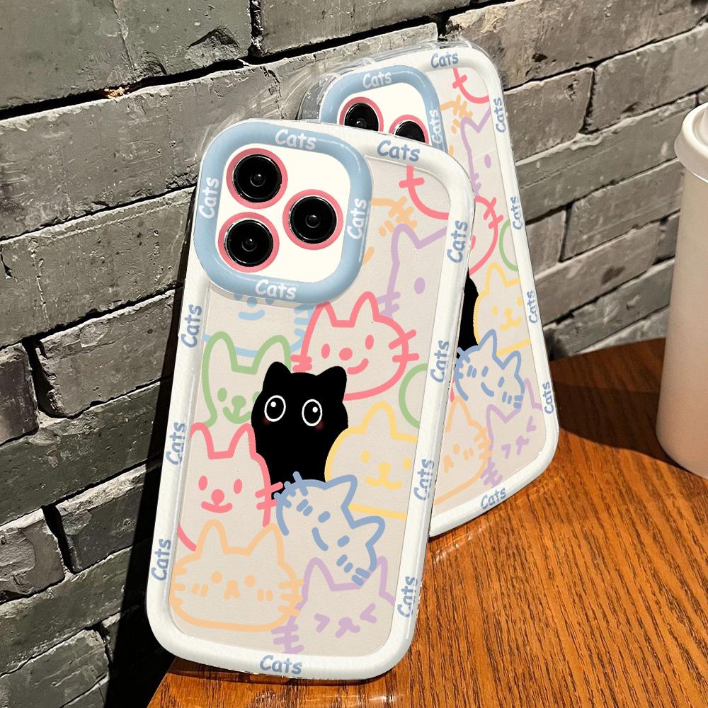 Милый чехол для телефона Funny Cats для iPhone 11, чехол для iPhone 15, 16 Pro, 12, 13, 14 Pro Max, XR, XS, X, 7, 8, 16 Plus, SE, мягкий силиконовый чехол