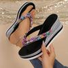 Fashion Women Sandals Fashion Clip Toe Platform Sandals Woman Colorful Beaded Wedge Sandals Flip Flops Summer Thick Sole Beach Shoes