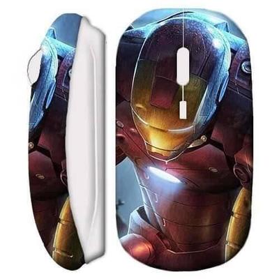 Souris Sans Fil - Iron Man - Blanc - USB WiFi - Compatible Mac Et PC - Ergonomique