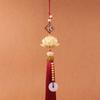 Lotus Car Pendant Rear View Mirror Decorative Universal Wood Carving Chinese Feng Shui Decor