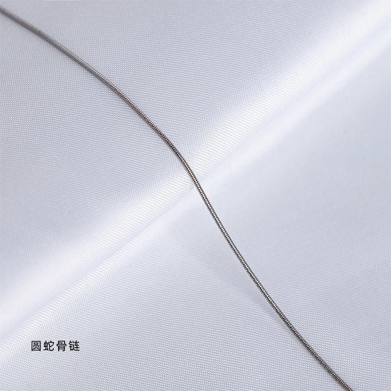 18K Gold Plain Chain Necklace Women'S O-Shaped Chain Collarbone Chain Snake Bone Color Gold Titanium Steel Thin Single Chain Rose Gold No Pendant