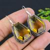 Цитрин Драгоценный камень 925 Стерлинговое серебро Подарок Ювелирное изделие Серьга 1.77"