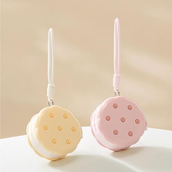 Круглая Пудреница Двухъярусная Разделение Влажного и Сухого Макияжа Чехол для Пуховки Портативный Органайзер для Спонжей Макияжа с Шнурком для Женщин Девочек Дорожное Хранение