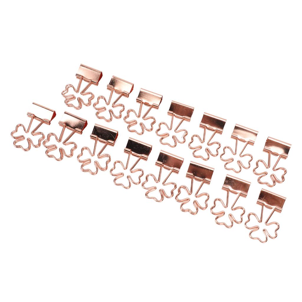 15 шт. скрепок для бумаги, симпатичные трилистники, сильная сила зажима, металлические маленькие зажимы для офиса