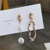 Asymmetric Earring Freshwater Pearl Metallic Exaggerated Long Stud Earring Ladies and Girls Party Jewelry Gifts