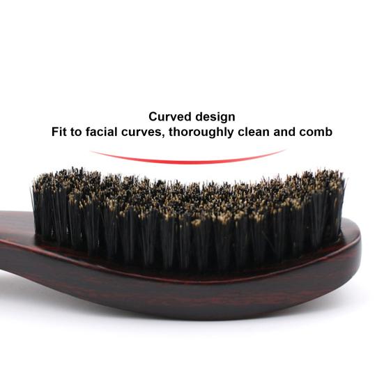 Wave Brush Men Styling Wooden Beard Brush Bristle Hair Brush Beard Styling Accessory for Home Salon Travel