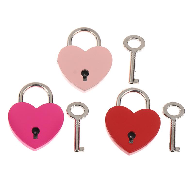 Замки для багажа в форме сердца, аппаратные замки с замком для шкатулки для драгоценностей, дневника