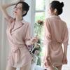Sex Underwear Sexy Women's Summer Long Chiffon Shirt Perspective Shirt Bathrobe Home Suit