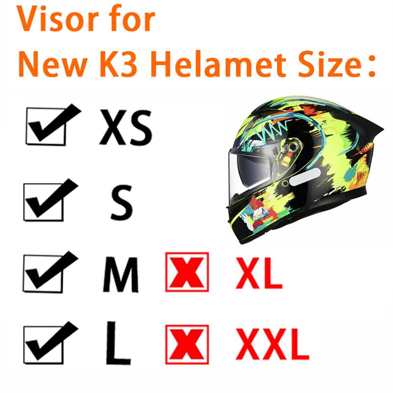 Козырек K3 для шлема AGV K3 2026 Новый штамп E2206 Фотохромный Старый K3 Высокопрочный Солнцезащитный Шлем Ветрозащитный Шлем Козырек Щит