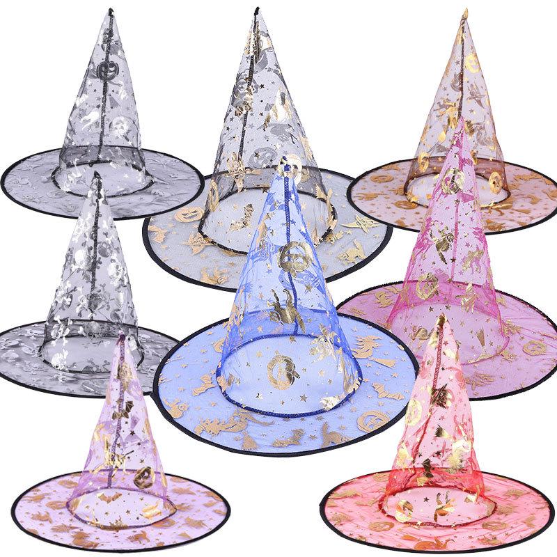 Светящаяся шляпа ведьмы в виде паутины, украшение на Хэллоуин