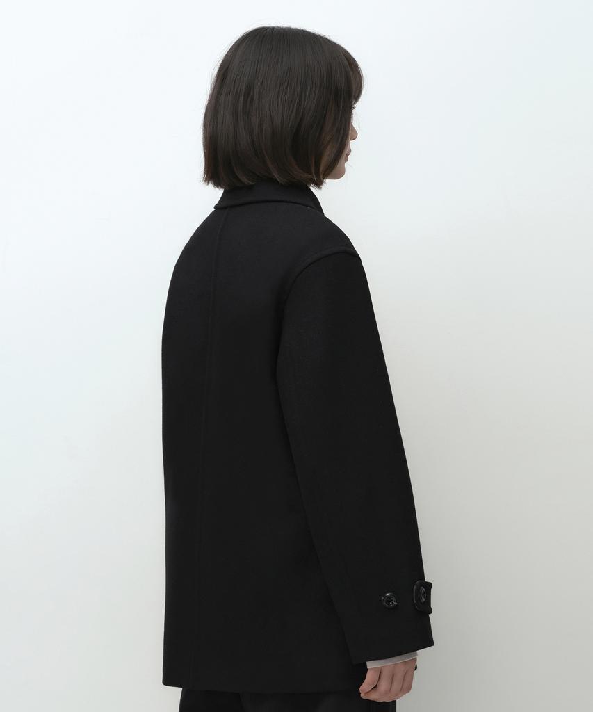 MUSINSA STANDARD WOMAN [Ohesio Collaboration] Cashmere Blend Double Half Coat [Black]