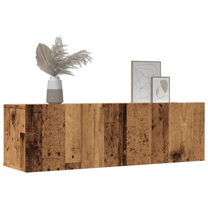 VidaXL Wall-mounted TV Cabinets 2 Pcs Old Wood 100x30x30 Cm, TV Stand, Media Cabinet, TV Console, HiFi Furniture, Center of 857017